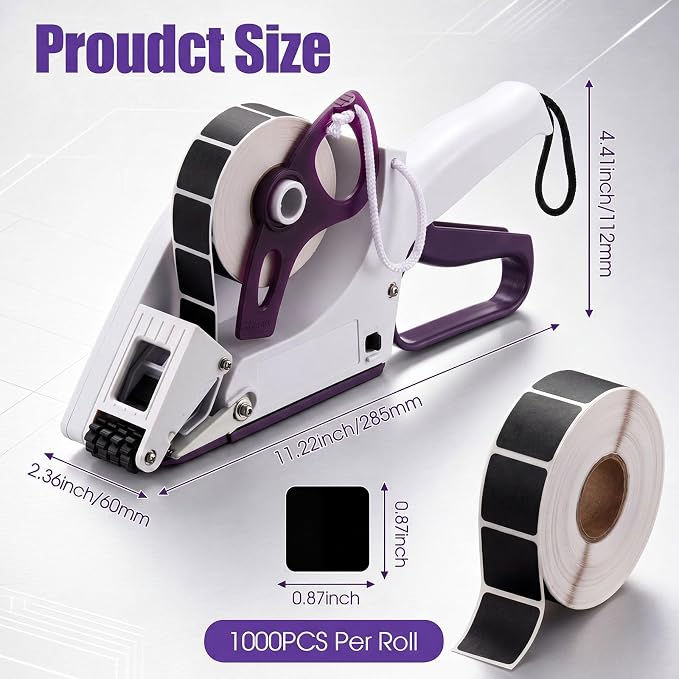 Target Paster Tape Gun, Manual Applicator Label Applicator with 2 Rolls Square Target Pasters Hand Held Portable Sticker Labeler for Retail Store Warehouse Targets Repair Yh-30