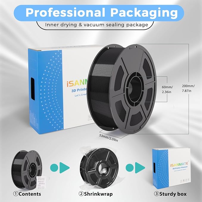 iSANMATE Sky Blue PETG HF Filament 1.75mm 50-400mm/s Rapid PETG High Speed PETG 3D Printer Filament 1KG High Precision,Strong Toughness,for Bambu Lab 3D Printers,AMS,AMSLite