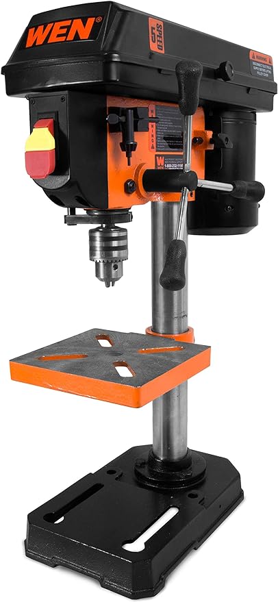 WEN 4208T 2.3-Amp 8-Inch 5-Speed Cast Iron Benchtop Drill Press,Black/Orange & DS164 20-Piece Sanding Drum Kit for Drill Presses and Power Drills