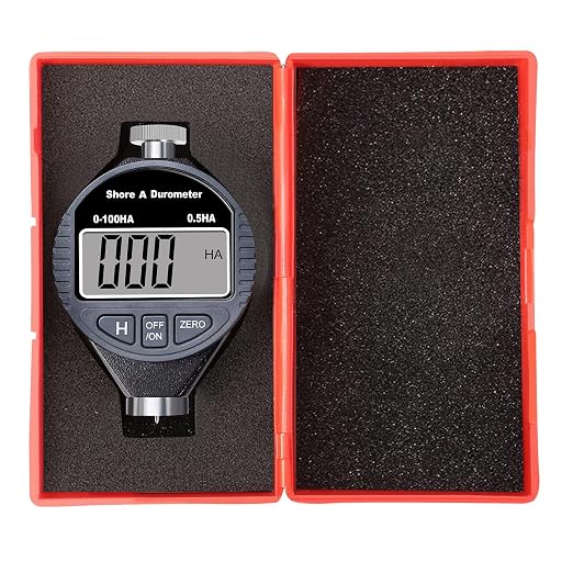 Hardness Tester, Durometer Shore Type A 0-100HA, Digital Durometer 0.1HA Resolution, with Large LCD Display for Rubber, Plastic, Tire, Leather, Wax