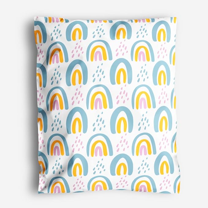 14x19 Poly Mailers – Boho Rainbow Design – Waterproof, Tear-Resistant Shipping Bags with Adhesive Seal – 100 Pack – Package Mint