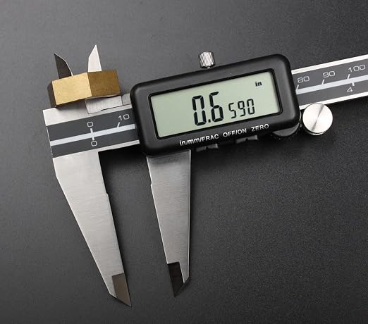 Accusize Industrial Tools Digital Caliper, 12 in/300 mm, 1110-0838 | 300 mm/12 in Range, 0.01 mm/0.0005 in/1/128 in Resolution, ±0.04 mm Accuracy, Metric/Inch/Fractional, Full Screen LCD