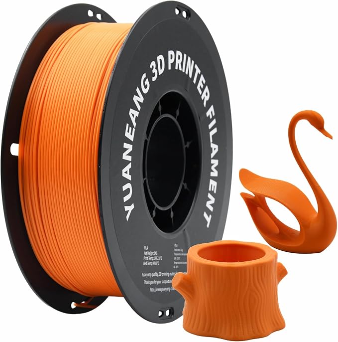Orange PLA 3D Printer Filament 1.75mm, 1kg Spool, Bright Smooth Finish, ±0.03mm Precision, Low-Warp & Easy Printing, Ideal for Models, Crafts, Prototypes, Decorations & Display Prints