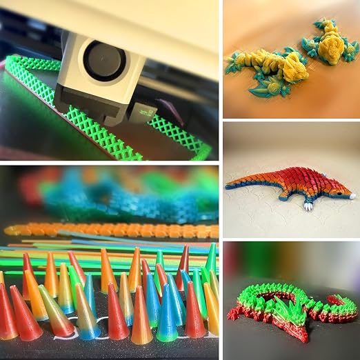Geeetech Rainbow PLA Filament 1.75mm, 3D Printer Multicolor Filament, Color Changing Filament 1kg (2.2lbs) 1 Spool, Dimensional Accuracy +/- 0.02 mm