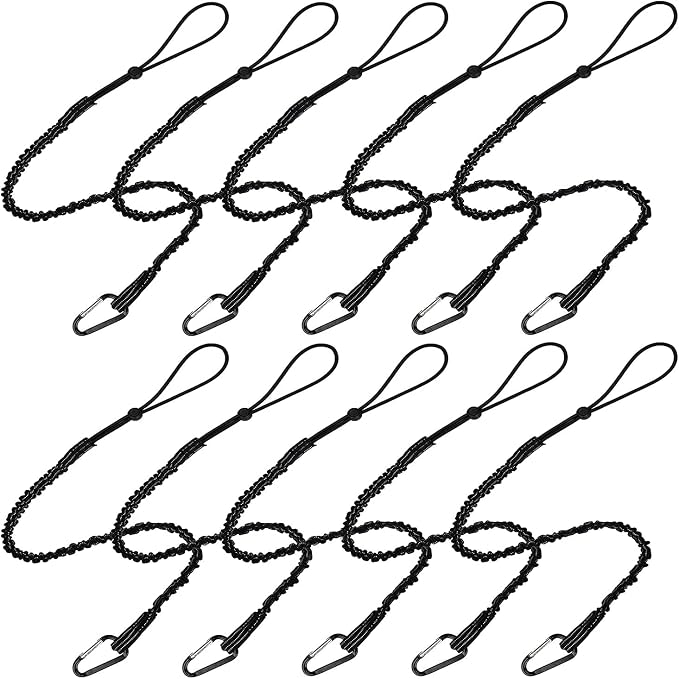 BESNIN Tool Lanyard 30 Ib Weight Limit 10pcs Safety Lanyard Adjustable Loop End for Working Tools