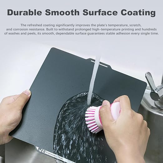 Original Bamboo Engineering Plate for Bambu Lab X2D/P2S/P1S/P1P/X1C/A1, High-Temperature Build Plate for All Filaments, Smooth Surface, Durable Coating, Strong Adhesion with Glue, 3D Printer Platform