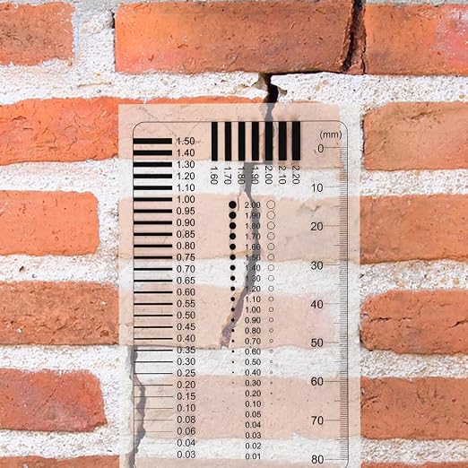 Concrete Crack Width Ruler, Clear Crack Width Gauge High-Precision Measurement Tool for Precise Inspection of Surface Defects (3 Piece)