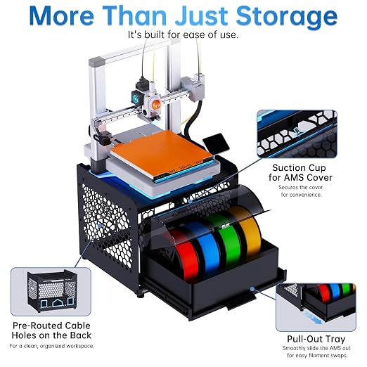 BIQU Panda Stack for Bambu-Lab A1 A1 Mini, 3D Printer AMS Stand Riser, Space Saving AMS Holder, Expandable Honeycomb Side Design
