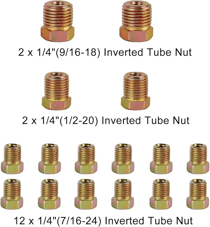 MuHize Brake Line Tubing Kit 1/4 inch 25Ft with 16 Fittings - Zinc Double Galvanized Steel Roll for Cars, Trucks - Complete Hydraulic Fuel Line Replacement, Heavy-Duty Anti-Rust Braking Tubing