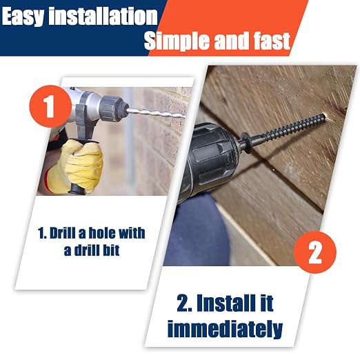 Tandefio 50 Pack 1/2''x 5'' Ceramic Black Lag Screw Kit with Washers Hex Lag Bolts Wood Screws Heavy Duty Ruspert Coating Hot Dip Galvanized Double Layer for Wood Decks Fences