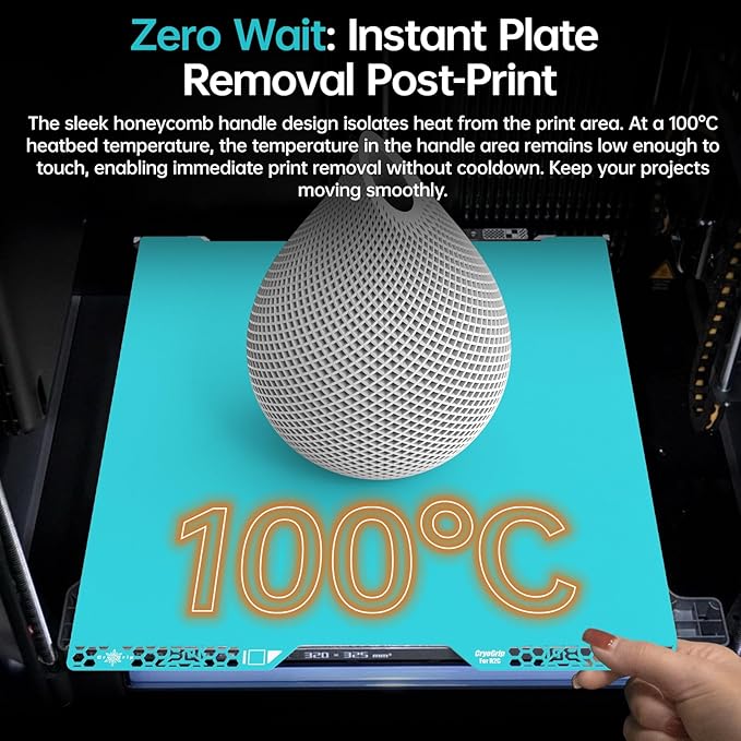BIQU CryoGrip Pro Glacier Compatible with Bambu-Lab H2C 3D Printer 355x346mm Panda Build Plate Double Sided Upgrade Spring Steel Plate Removable Surface Platform