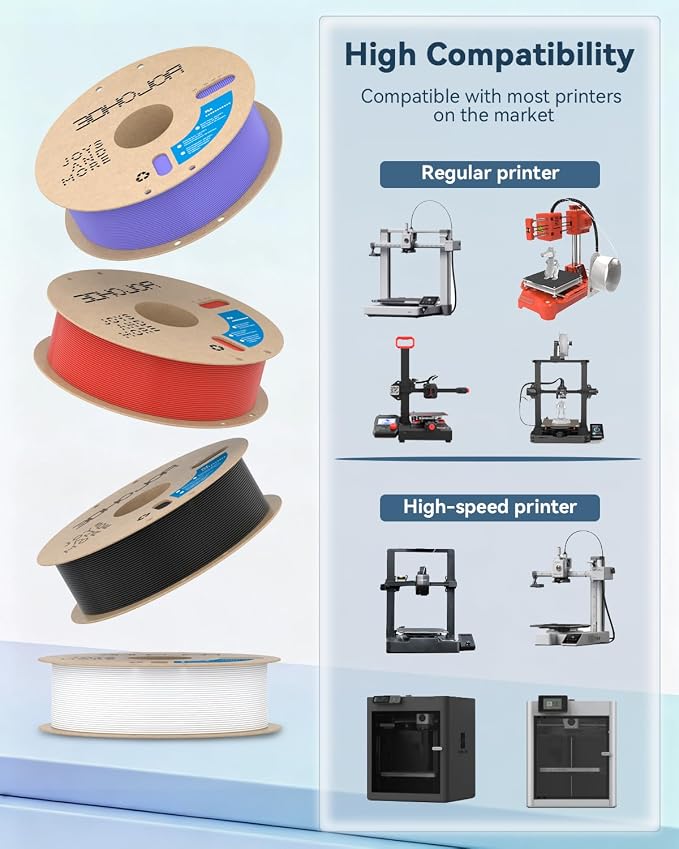 3DHoJor PLA Filament 1.75mm Black,3D Printing Filament,1kg Cardboard Spool (2.2lbs), Fit Most FDM 3D Printer,Dimensional Accuracy +/- 0.03 mm,Vacuum Packaging, No Brittle Filaments