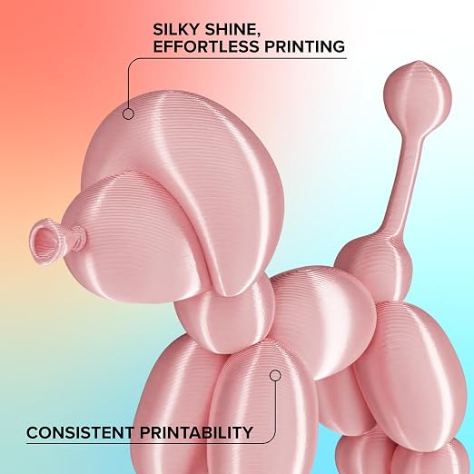 Polymaker Panchroma Silk PLA Filament 1.75mm, 1kg, Quartz Pink | Neatly Wound, High-Gloss Finish PLA, Easy Print & Smooth Feeding, Compatible with Bambu Lab & Most 3D Printers