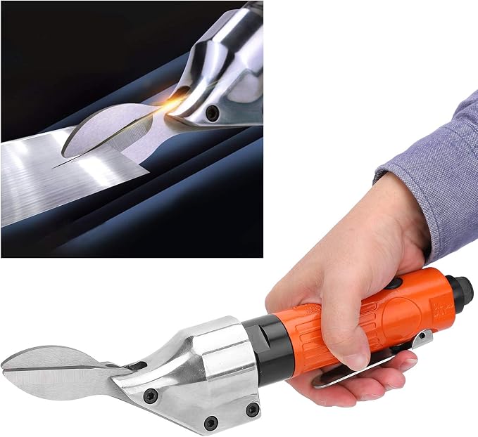 1/4in Heavy Duty Air Shears, Air Shears, Scissor Power 2500rmp Pneumatic Metal Shear Cutter Steel Straight Blade Scissors