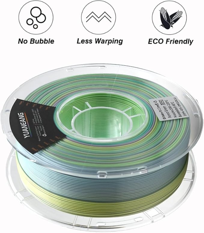 Silk Forest Green PLA 3D Printer Filament 1.75mm, 1kg Spool, High-Gloss Silk PLA Material, Smooth Shiny Finish, ±0.03mm Precision, Easy Printing, Ideal for Decorative Models, Artistic Crafts
