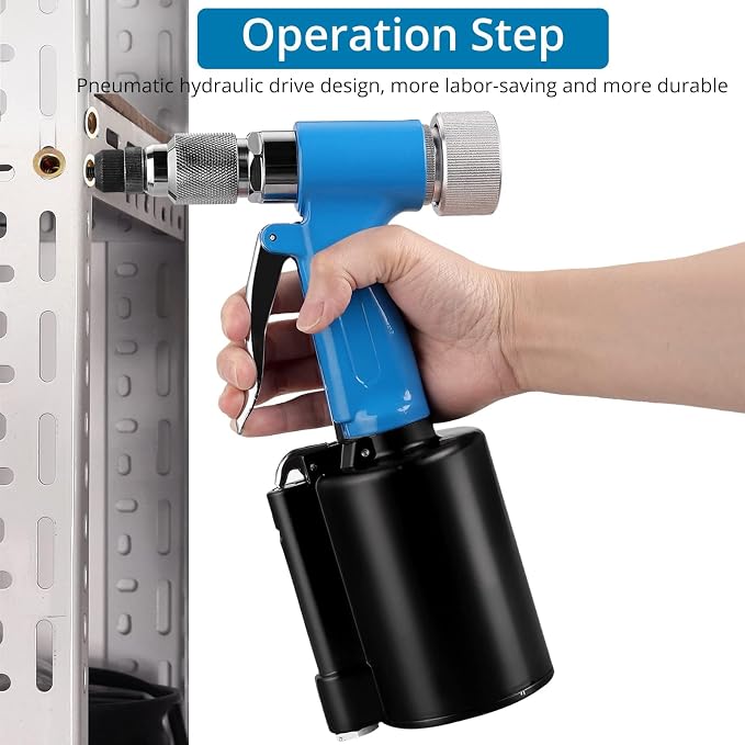 AUTOUTLET Heavy Duty Pneumatic Rivet Nut Gun with 100PCS Rivet Nuts, Thread Setter Kit with 5pcs Metric Mandrels for Body Panels, Bicycle Attachments, Furniture and Decorations