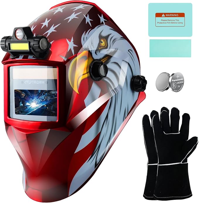 TRQWH Portable Welder Machine 110V ARC Handheld Welder & Auto Darkening Welding Helmet