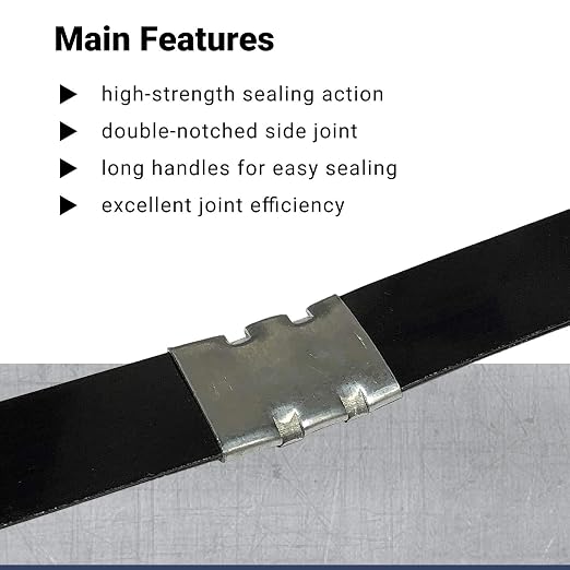 IDL Packaging C-318 Double-Notched Side-Action Sealer/Crimper for 1 1/4" Steel Strapping – Hard and Durable Steel Construction – Professional Gear with High-Strength Sealing Action