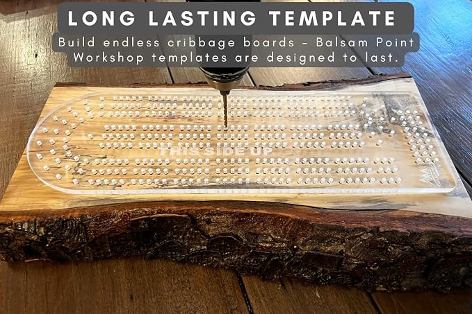 Cribbage Board Template 3-Track Heavy Duty Acrylic Jig with Drill Bits Router Guide Woodworking Project Kit Card Game DIY