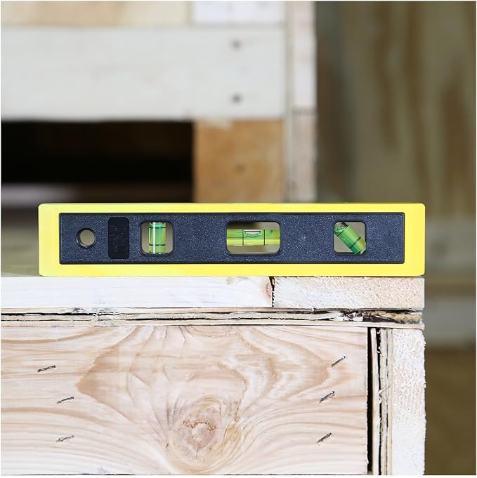 Torpedo Level 9-Inch, Small Level Made in USA, For Flat and Curved Surfaces