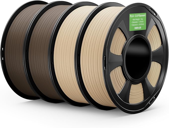 PLA+ 2.0 Filament 1.75mm, 3D Printer Filament, Upgrade PLA Plus 3D Printer Filament, High Speed PLA+ Filament for Most FDM 3D Printer, Beige & Brown 4kg