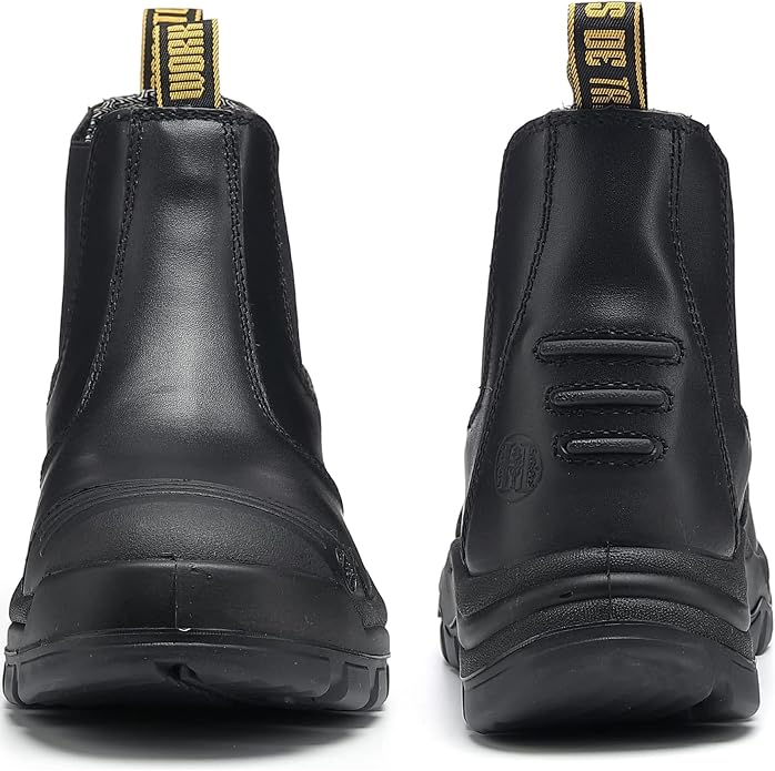 Work Boots for Men, Composite/Soft Toe Waterproof Working Boots, Slip Resistant Anti-Static Slip-on Safety Working Shoes 8 9 10 11 12 13