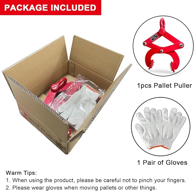 Pallet Puller 1T/2205lbs Capacity Heavy Duty Steel Single Scissor for Pulling Pallets, Woods and Other Things Easily, 5.5 Inches Bigger Jaw Opening Pallet Grabber