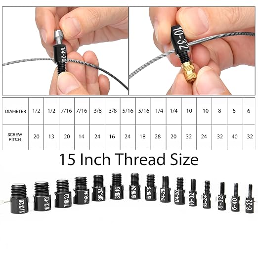 Nut and Bolt Thread Checker, Bolt Size Finder, 28 Male/Female Thread Gauges (15 Inch & 13 Metric) Thread Checker Standard and Metric, Bolts and Nut Identifier Gauge