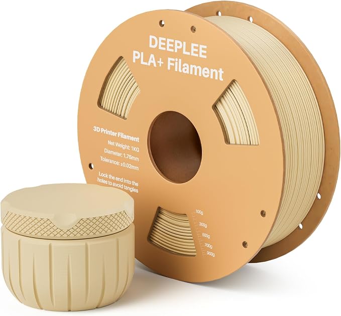 PLA+ 1.75mm 3D Printer Filament, PLA Plus with Dimensional Accuracy +/- 0.02mm, Higher Strength and Toughness, Neatly Wound, No Clogging, Fits for Most FDM 3D Printers, 1KG Beige