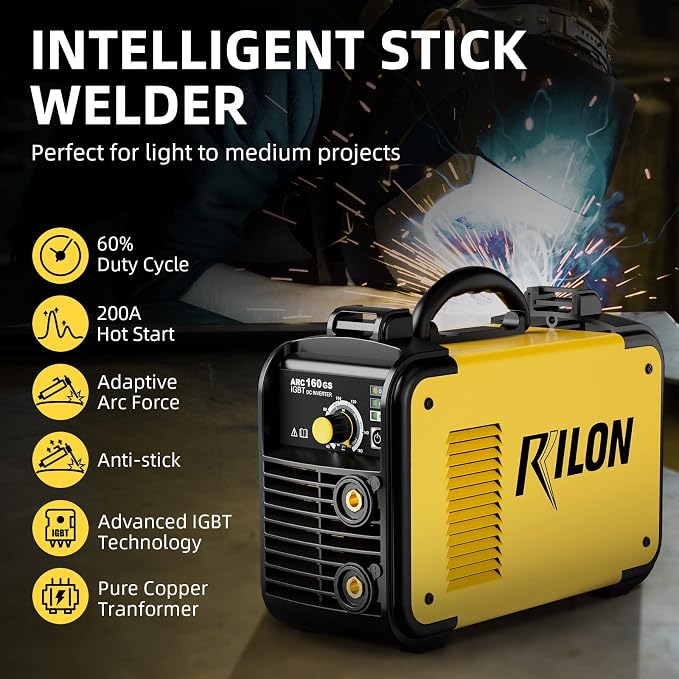 Stick Welder, 110V/220V Actual 160Amp ARC Welder Machine, IGBT Inverter Welding Machines with Hot Start Arc Force Anti-Stick, High Efficiency for 2/32"-1/8" Welding Rod