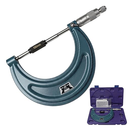 Outside Micrometer with One-Piece Spindle, 3.94-4.92" Machinist Micrometer, 0.00023" Accuracy Graduation Micrometer Set