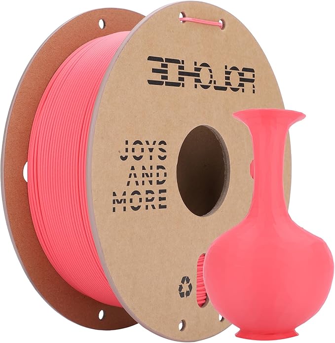 3DHoJor Matte PLA Filament 1.75mm, Upgrade 1kg Cardboard Spool PLA Filament 1.75 PLA 3D Printing Filament, Print with Most 3D Printers Using 3D Filament-Strawberry red