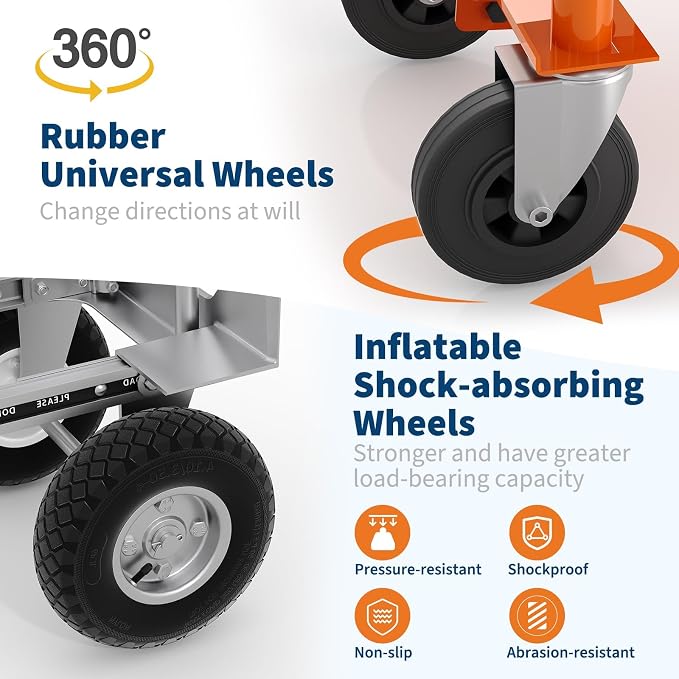 4 in 1 Convertible Hand Truck, Aluminum Hand Trucks 1000 Lb Capacity, Convertible Hand Truck with Wheels, Elastic Straps, Hands Dolly Heavy Duty for Home, Warehouse, Supermarket, Office