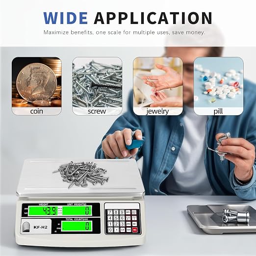 MEIYA Industrial Counting Scale, 30kg/0.5g Digital Coin Scale for Coin, Parts, High Precision Electronic Gram Scale with RS232 Port for Connecting Computer or Printer,kg/g/lb Switching, LCD Display