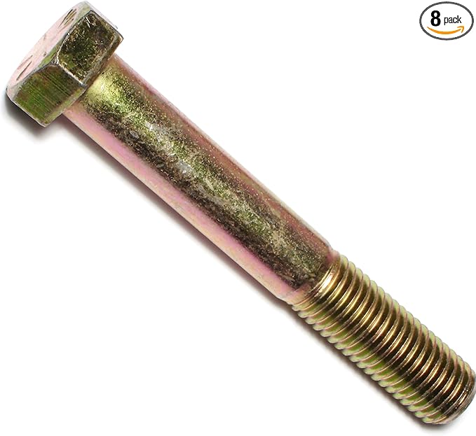 Hard-to-Find Fastener 014973255220 Grade 8 Coarse Hex Cap Screws, 3/4-10 x 5, Piece-8,Yellow