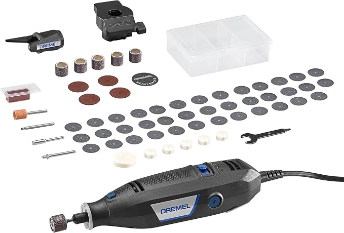 Dremel 3100-2/60 Variable Speed Rotary Tool Kit- 2 Attachments and 60 Accessories, Ideal for a Variety of Crafting and DIY Projects- Cutting, Sanding, Grinding, Polishing, Drilling, and Engraving