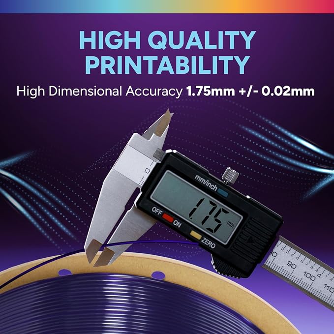 OVERTURE High Speed TPU 95A Flexible 3D Printer Filament 1.75mm | High Elasticity & Durability Filament,1kg Spool(2.2lbs),Fit Most FDM Printer(HS TPU Translucent Purple)