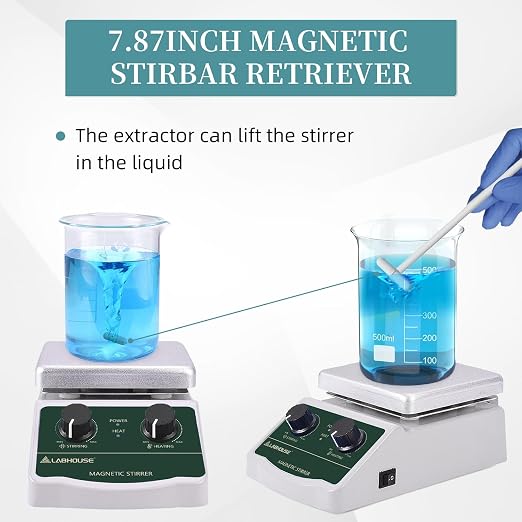 Lab 300℃/ 572℉ 2000 RPM Magnetic Stirrer Hot Plate 2L W/Support Stand & Lab Lab Water Bath Digital LWB-1 Thermostatic Heater Electric Heating Devices Stainless Steel Liner 3L Capacity 1 Selectable Op
