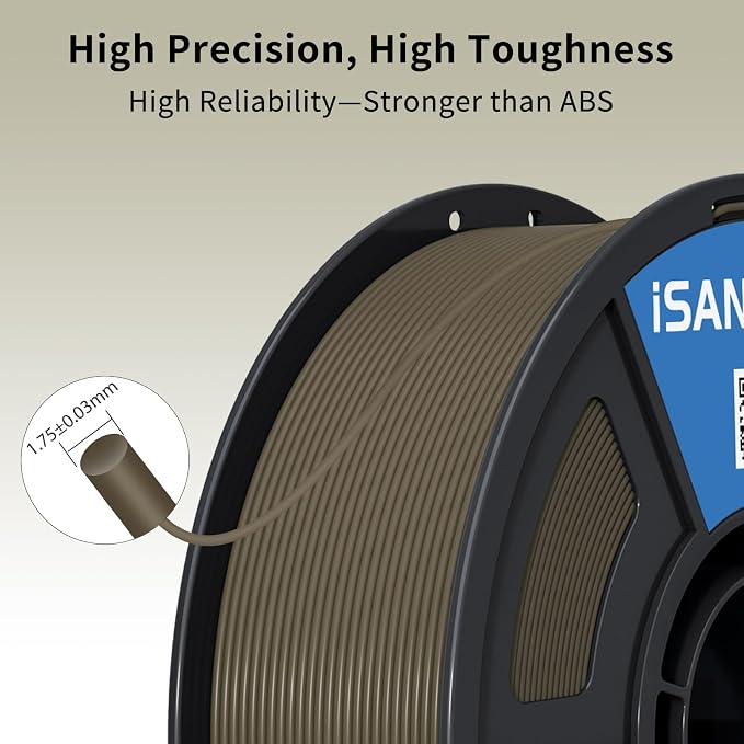 iSANMATE 3D Printer Filament ASA Champagne Gold, UV & Weather Resistant ASA Filament Perfect for Outdoor Functional Parts, for Bambu Lab 3D Printers,AMS,AMSLite, 1kg Spool (2.2lbs)