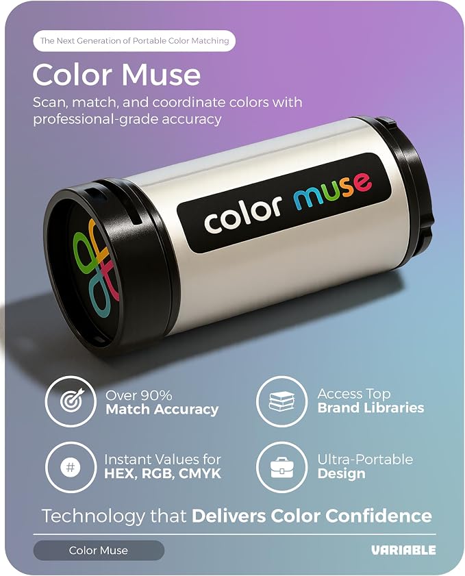 COLOR MUSE Colorimeter - Mobile Color Matching Tool - Instantly identify closest matching paint colors, products, and digital color values