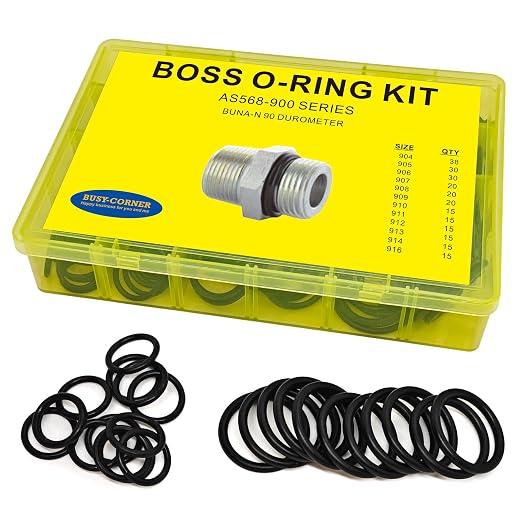 248 PCS 12 Sizes Hydraulic O-Ring Kit BOSS ORB Fittings, SAE 900 Series Buna-N 90 Durometer Boss Hydraulic Seal Kit