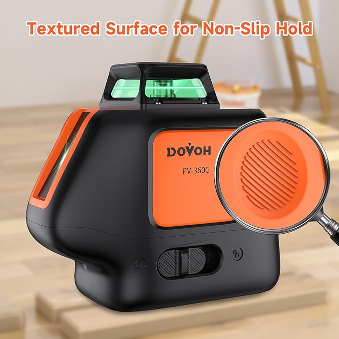 DOVOH Plumb Dot Laser Level 360 Self Leveling, PV-360G | High Accuracy, Rechargeable, Green Beam, Essential Edition, For Alignment, Layout, Framing, HVAC, Plumbing