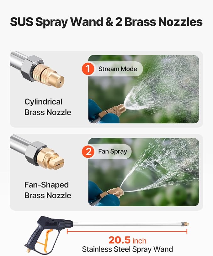 VEVOR Industrial Sprayer, 4.5 Gallons Large Capacity, Stainless Steel Concrete Sprayer with Ergonomic Handle & Removable Cart, 48" & 120" Hose, Concrete Sealer Sprayers for Form Oils Construction