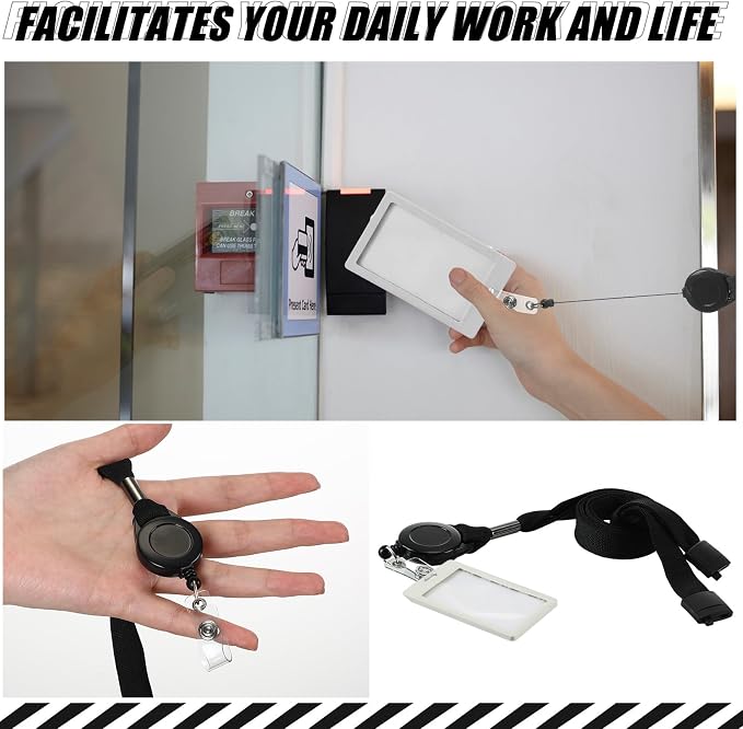 Windyun 36 Pcs Breakaway Lanyard with Safety ID Bulk Retractable Lanyards Flat Neck Straps (Black)