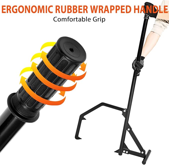 51" Long Handle Log Lifter, Adjustable Heavy Duty Log Roller, Cant Hook Log Jack with Rubber Grip, Logging Tool for Rolling and Raising Log (Black)