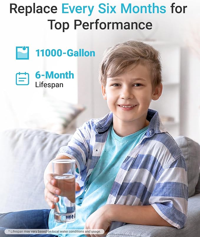 AQUA CREST DW85 Under Sink Water Filter, Replacement for Aqua-Pure® AP-DW85, 5584408, AP-DWS700, Cuno CFS8112, CFS8812X-S, CFS8720, KOHLER K-201-NA, KOHLER K-202-NA, NSF 42 Certified, Model No.WF60-85