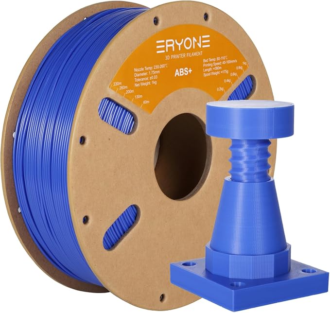 ERYONE ABS Filament, ABS+ 3D Printer Filament 1.75mm +/- 0.03mm, Heat Resistant, High Toughness & Impact Resistance, 1kg (2.2LBS)/Spool, ABS Plus Blue