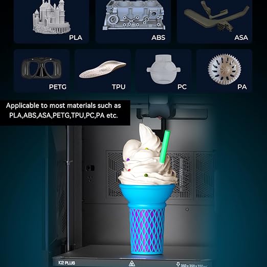 Creality K2 Plus Texture PEI Build Plate Kit, 3D Printer Heat and Wear Resistance Textured PEI Spring Steel Plateform with Wipe Nozzle Design for K2 Plus 370x370mm