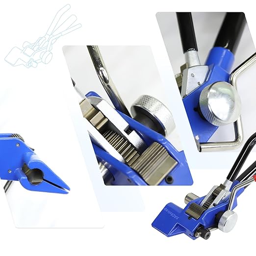 Heavy Duty Banding Strapping kit Contain 3/4"x 100' 304 Stainless Steel Packaging Straps Plastic Case & 100 Metal Buckles Tensioner with Cutter Tool Glove