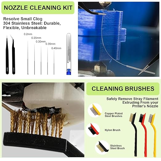 176 PCS 3D Printing Tool Kit, 3D Printing Accessories with Nozzle Cleaning Kit, Deburring Tool, Digital Caliper, Smoothing Tools, 3D Printer Tools for Model Measuring Removing Finishing 3D Print